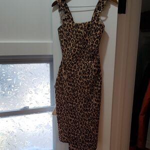Nasty Gal Leopard Print Sleeveless Midi Dress for Night Out